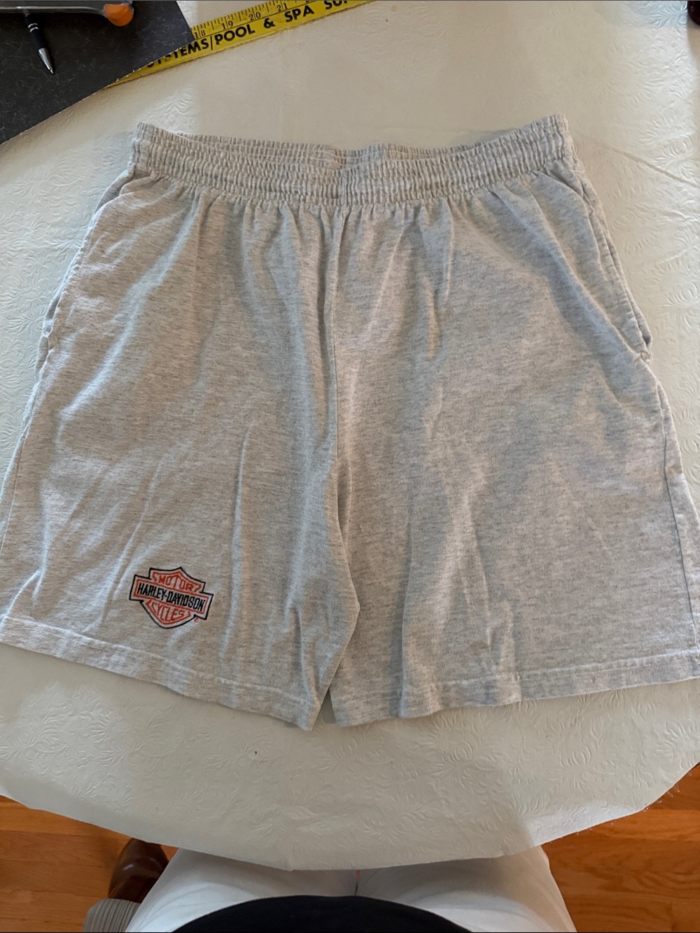 Harley-Davidson Gray Logo Athletic Shorts with Bar & Shield